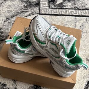 Avia White and Green Athletic Shoes